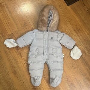 Baby Romper Snowsuit Murmurbear 3-6 Month Grey